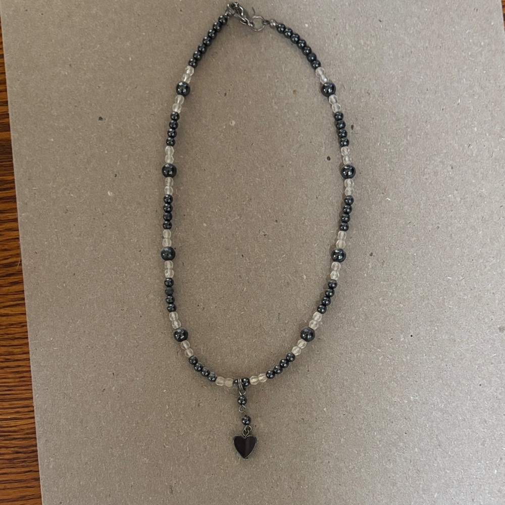 Elegant Black and Silver Beaded Necklace